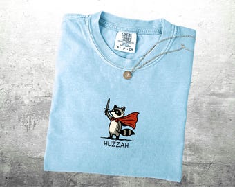 Funny Raccoon Meme Shirt, Oversized, Womens, Mens, Huzzah Comfort Colors T-shirt
