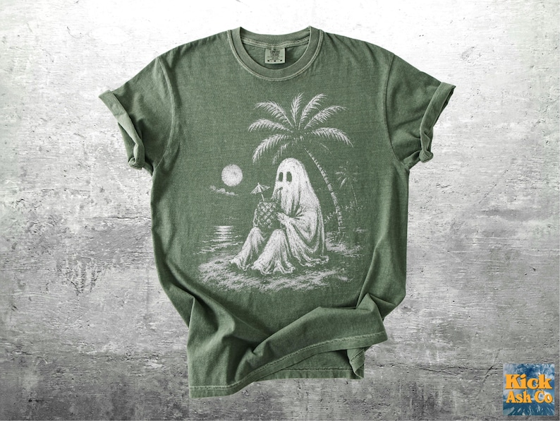 Spooky Summer Halloween Shirt, Oversize, Womens, Mens, Unisex Comfort Colors T-shirt Moss