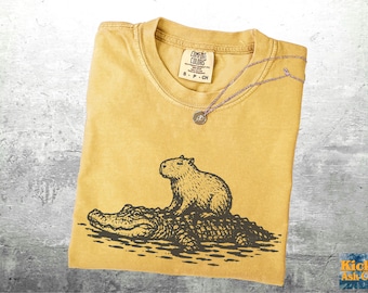 Funny Capybara Shirts, Oversize, Womens, Mens, Unisex Comfort Colors T-shirt