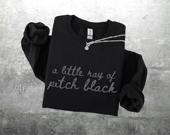 Goth Girl Sweatshirts, A Little Ray Of Pitch Black, Womens, Unisex Gildan 18000 Crewneck