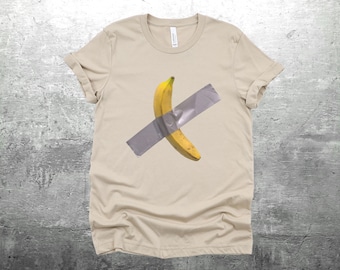 Funny Weird Shirt, Duck Taped Banana, Funny Weird Gift, Mens, Womens, Unisex Bella Canvas 3001 T-Shirt