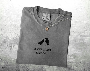 Camiseta divertida con diseño de pájaro, camiseta con estampado de cuervo asesino, talla grande, para mujer y hombre, camiseta Comfort Colors