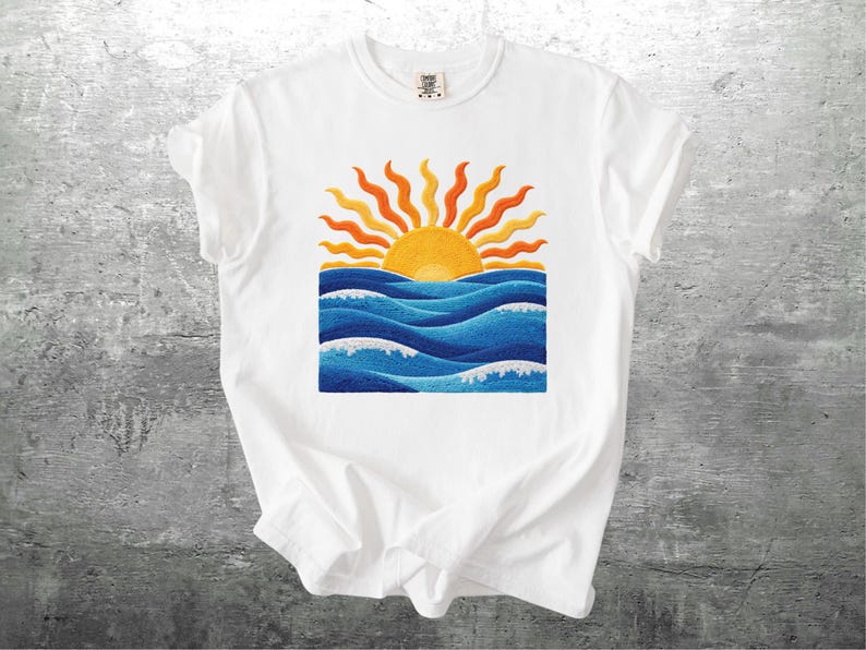 Boho Sun Shirt, Beach Shirts, Oversize, Womens, Mens, Comfort Colors T-shirt (NOT REAL YARN) White