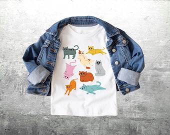 Funny Cat Kids Shirt, Girls Cat Shirt, Boys, Girls, Youth, Toddler, T-shirt