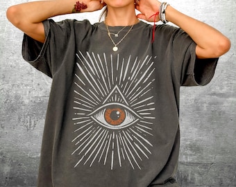 All Seeing Eye Shirt, Witchy Clothes, Oversize, Womens, Mens, Unisex Comfort Colors T-shirt