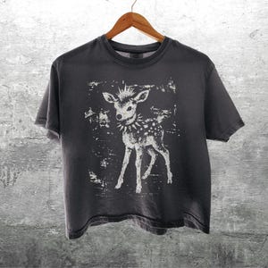 Vintag Punk Fawn Crop Tee, Womens, Unisex Comfort Colors Boxy 3023CL T-shirt