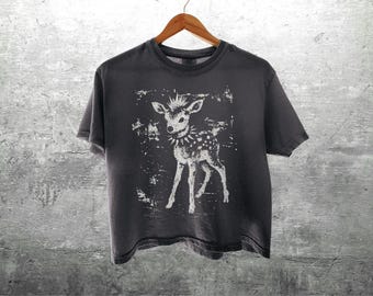 Vintag Punk Fawn Crop Tee, Womens, Unisex Comfort Colors Boxy 3023CL T-shirt