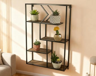 Rustic Farmhouse Floating Wall Shelves | Wall Mounted Storage & Home Decor Shelf