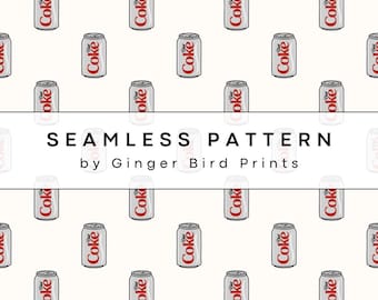 Diet Soda Can Seamless Pattern: Fun Digital Paper PNG
