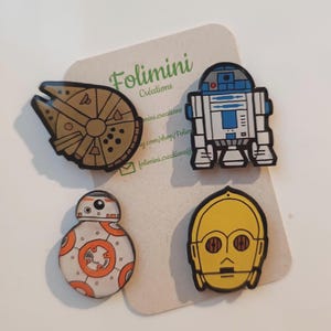 Kylskåpsmagneter från Star Wars Jedi: R2-D2, C-3PO, BB-8, Millennium Falcon