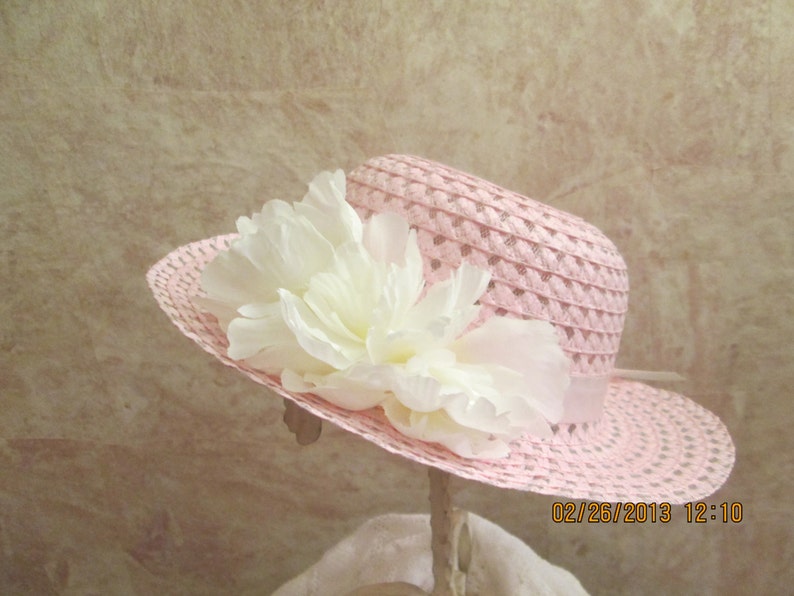 Pink Hat white Flowers Girls Easter Hat Tea Party Hat - Etsy