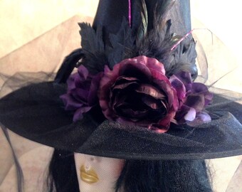 Reversible Sequin Witch Hat Purple and Black main image 1