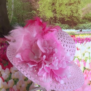 Girls Easter Hat Tea Party Hat Derby Hat Flower Girl Hat image 3