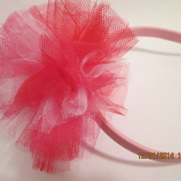 Red Tulle Headband - Valentine Headband - Tulle Headband - Tulle Tutu Headband