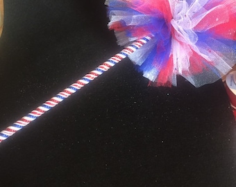 Fourth of July Tulle Wand - Red White and Blue Wand - Celebration Wand