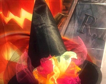 New! Child Witch Hat - Colorful Halloween Witch - Little Girls Witch Hat