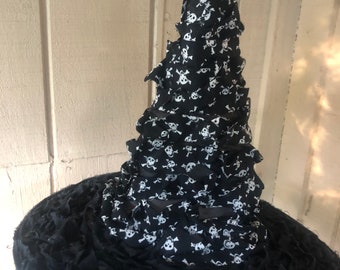 OOAK - Skull Print - Pirate - Witch Hat- Ready to ship!!