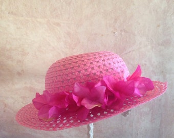 Fuchsia Easter Hat - Tea Party Hat - Girls Derby Hat