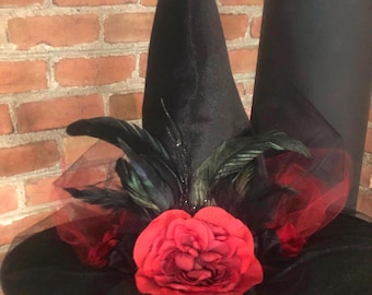 Black and Red Witch Hat Adult