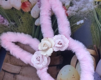 Bunny Ears - Pink Bunny Headband - Plush