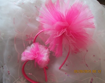 Girl and Doll Headband set - Tulle headband set - Doll Headband - Custom Colors Available