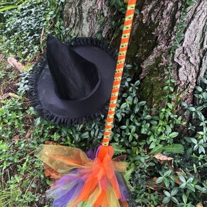 Girls Tulle Witch Broom