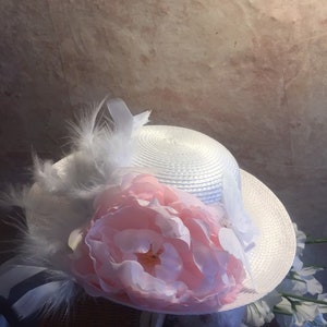 Little Girls Tea Hat Easter Hat Church Hat Flower Girl Hat Bild 5