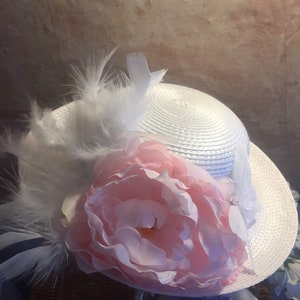 Little Girls Tea Hat Easter Hat Church Hat Flower Girl Hat image 2