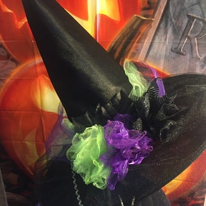 Vivid Halloween Witch Hat Halloween Witch Hat Witch Hat Costume Witch Hat image 1