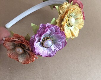 Sparkling Floral Headband for Girls and Women