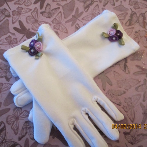 Girls Easter Gloves Girls White Gloves Tea Party Gloves Etsy