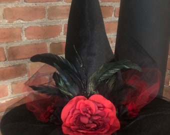 Black and Red Witch Hat Adult