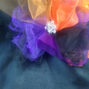 Moonlight Mystic Witch Hat Tri Color Tulle and Organza Witch Hat with Tutu In back Witch Hat image 10