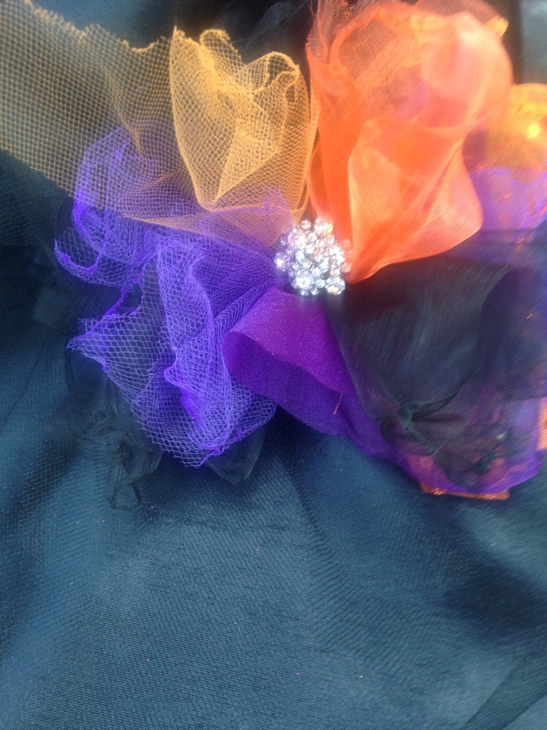 Moonlight Mystic Witch Hat Tri Color Tulle and Organza Witch Hat with Tutu In back Witch Hat image 10