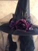 Witch Hat - Black and Purple Witch Hat - Wiccan or Halloween Witch