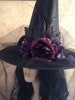 Witch Hat - Black and Purple Witch Hat - Wiccan or Halloween Witch 