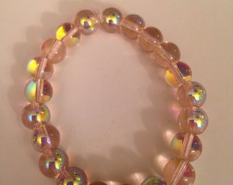 Light pink beaded beacelet - ships free