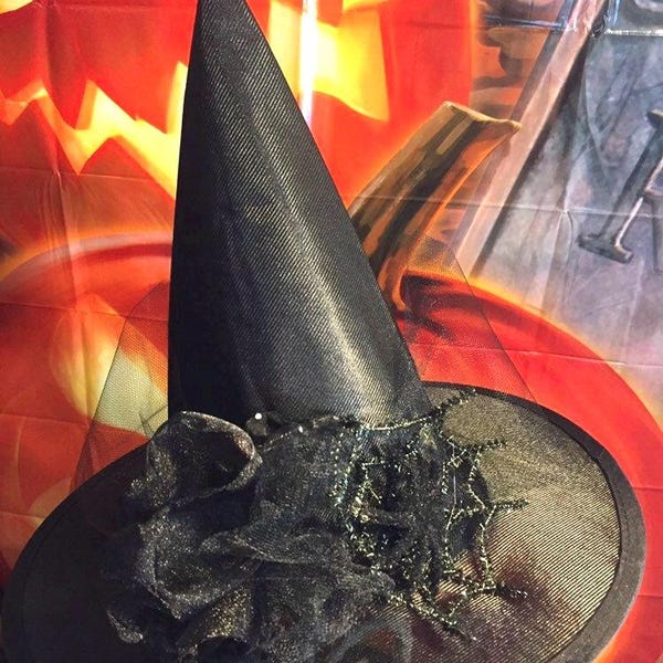 All Black Child’s Witch Hat - Little Girls Halloween Witch Hat