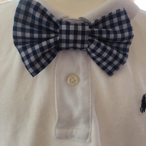Little Boys Bow Tie - Blue Check Bow Tie - Easter tie