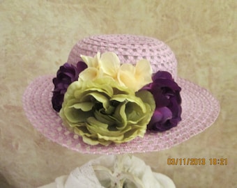 Girls lavender Easter hat  - Girl&#39;s Easter Hat - Tea Party Hat -  Girls Derby Hat - Derby Hat for girls
