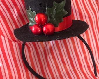 Holiday Top Hat Headband - Christmas Party Headband