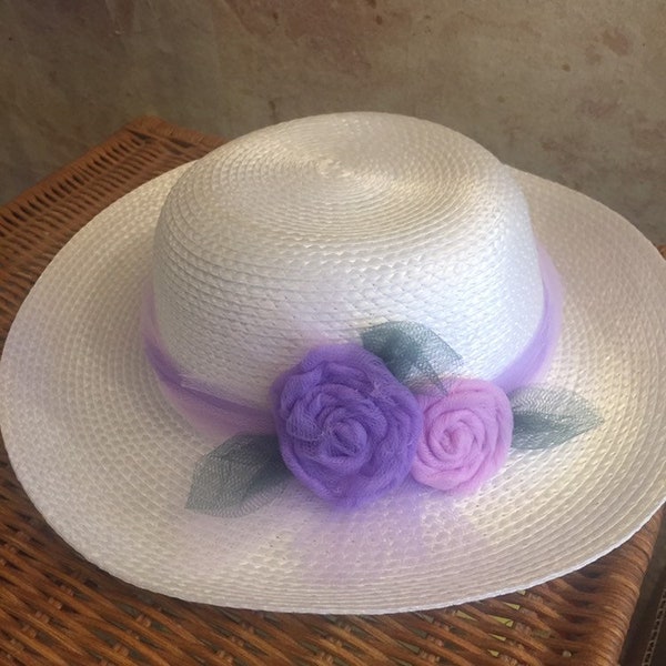 Girls Derby Hat - Girls Church Hat - Girls Tea Party Hat