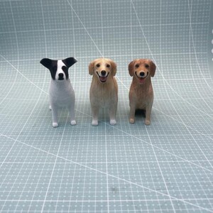 handmade custom dog figurines- realistic pet sculpture - set of four