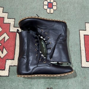 Handmade Barefoot Men Boots Shoes, Minimalist Earthing Boots, Grounding Shoes Men, Comfortable Men Shoes, Leather Shoes, Black Boots Shoes