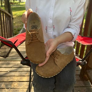 Handmade Suede Leather Grounding Shoes: Women&#39;s Barefoot Earthing Shoes