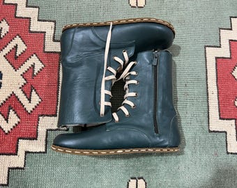 Handmade Leather Barefoot Boots: Grounding Copper Insole, Wide Toe Box