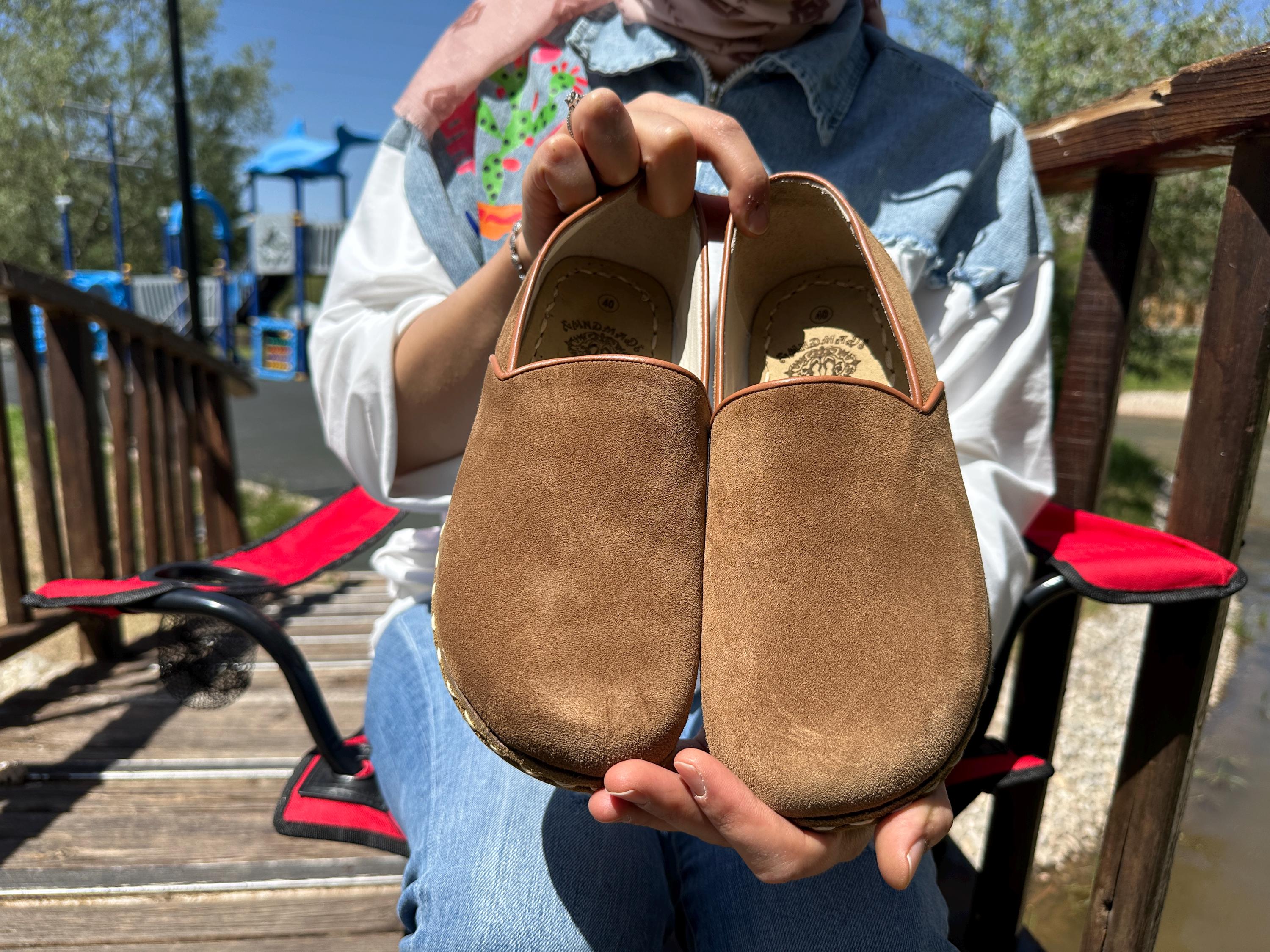 Walking Comfortable Women Shoes, Handmade Shoes Barefoot, Grounding Shoes Women, Earthing Women Shoes, Leather Walking Shoes, Suede Tan