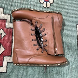 Leather Men Barefoot Boots,Handmade Organic Earthing Men Wide Toe Box Boots,Grounding Shoes Men,Comfortable Men All Leather Boots,Tan Boots