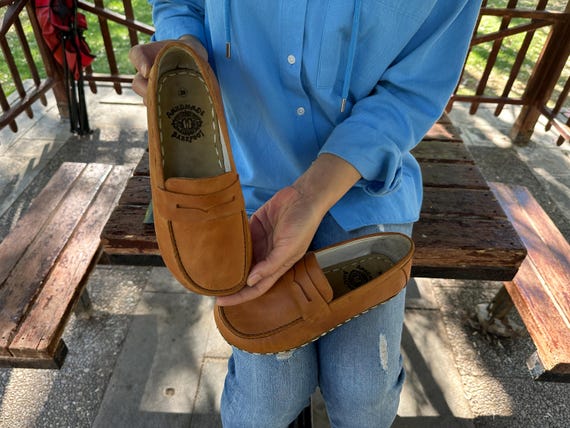 Grounding Natural Women Barefoot Shoes: Zero Drop Crazy Caramel-Honey,Leather