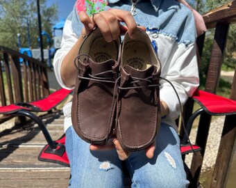 Zapatos descalzos de cuero: Zapatos Grounding Earth para mujer, marrón intenso